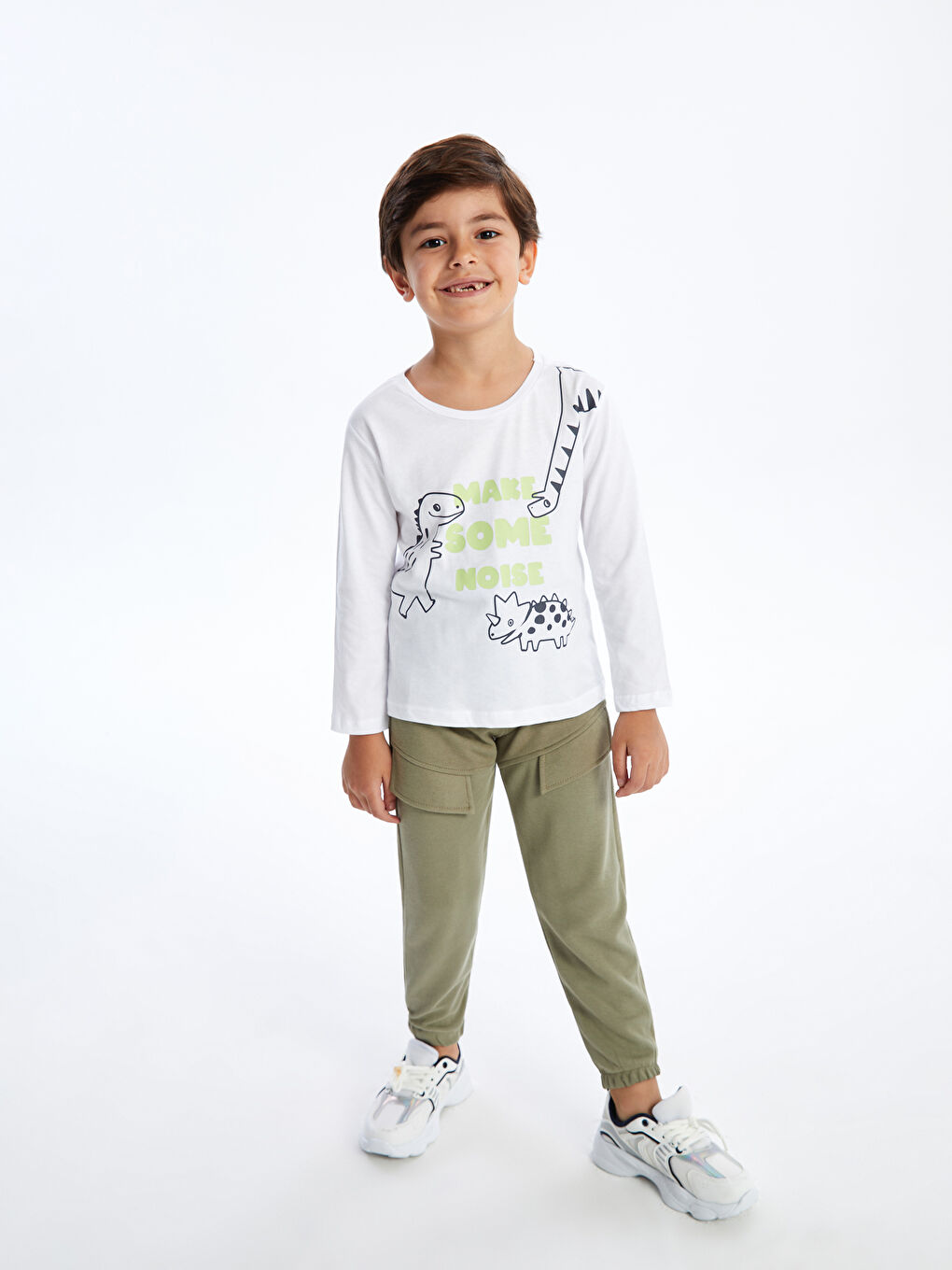 LCW Kids Mat Yeşil Beli Lastikli Basic Erkek Çocuk Jogger Eşofman Altı