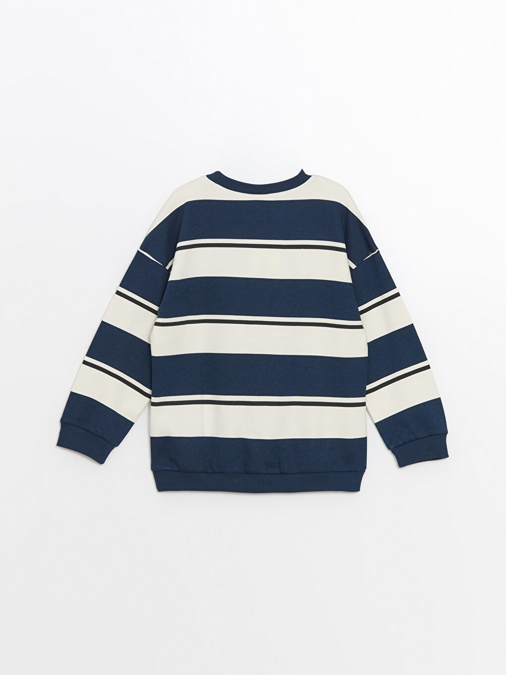 LCW Kids Bej Çizgili Bisiklet Yaka Uzun Kollu Çizgili Erkek Çocuk Sweatshirt - 2