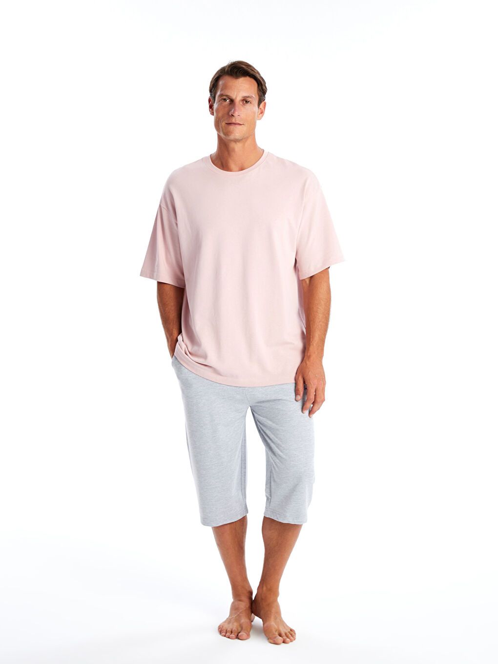 Gri Standart Kalıp Erkek Pijama Alt Şort