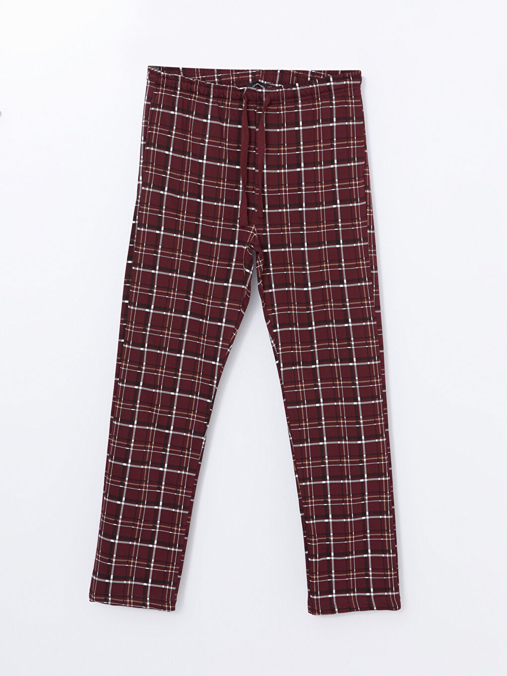 LC WAIKIKI Bordo Baskılı Standart Kalıp Ekose Erkek Pijama Alt