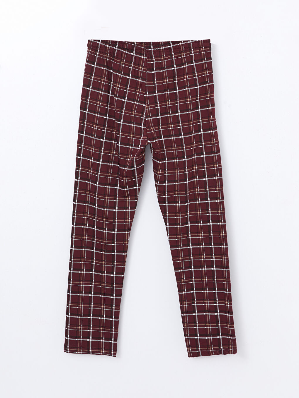 LC WAIKIKI Bordo Baskılı Standart Kalıp Ekose Erkek Pijama Alt - 1