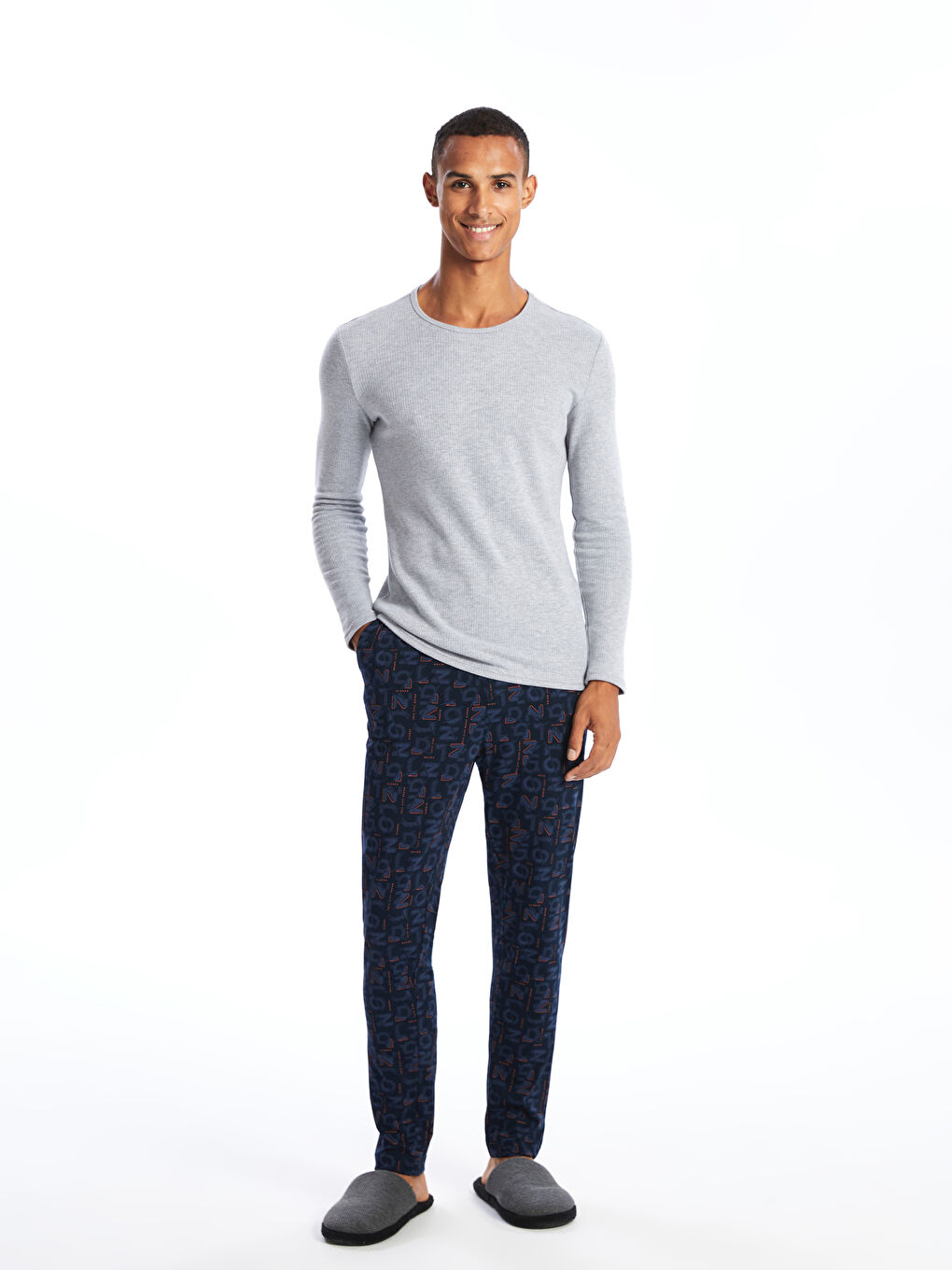 Lacivert Slim Fit Erkek Pijama Altı