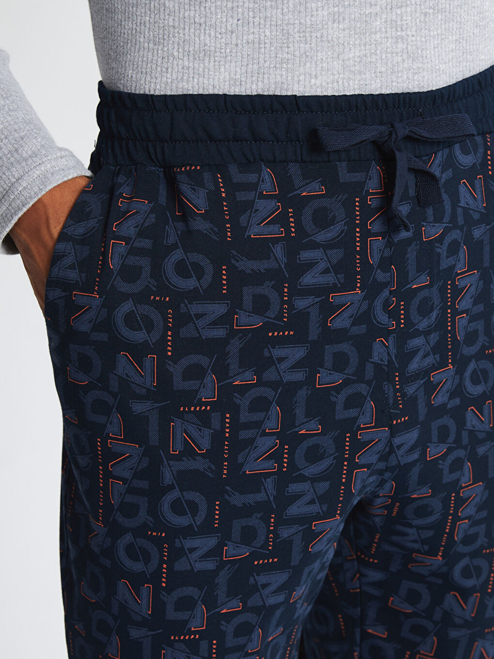 Lacivert Slim Fit Erkek Pijama Altı-2