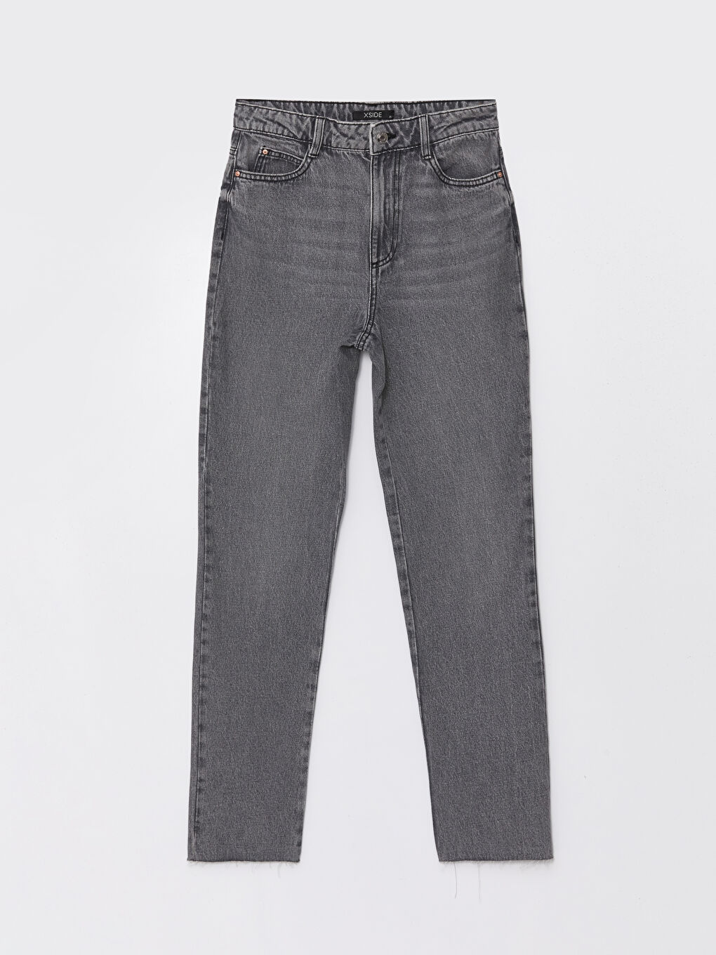 XSIDE Gri Straight Fit Kadın Jean Pantolon - 5