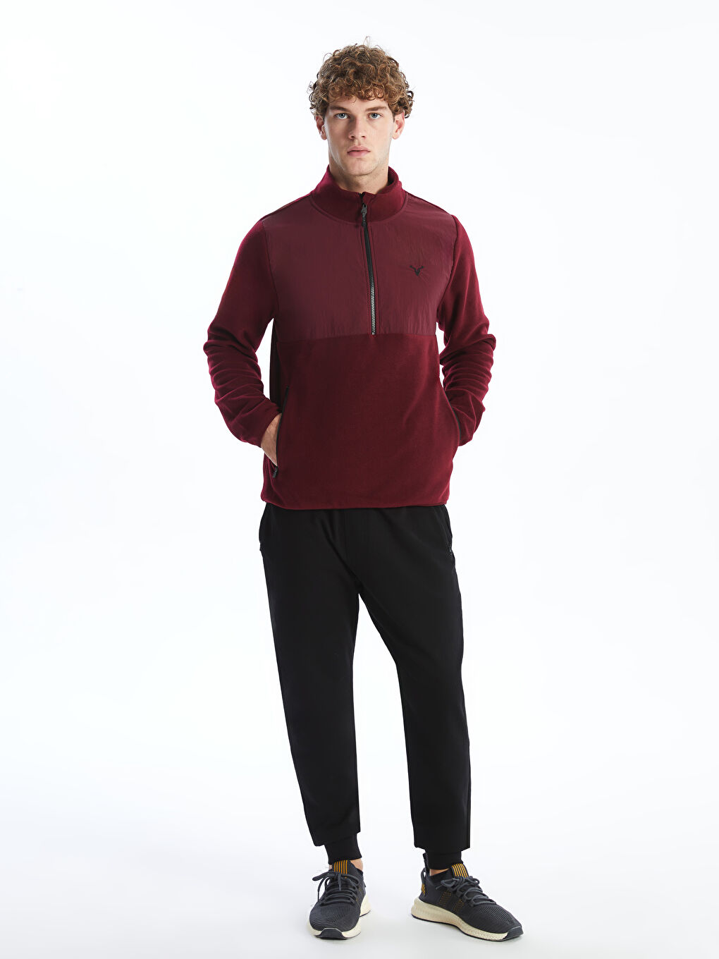 XSIDE ACTIVE Bordo Dik Yaka Uzun Kollu Polar Erkek Sweatshirt - 3