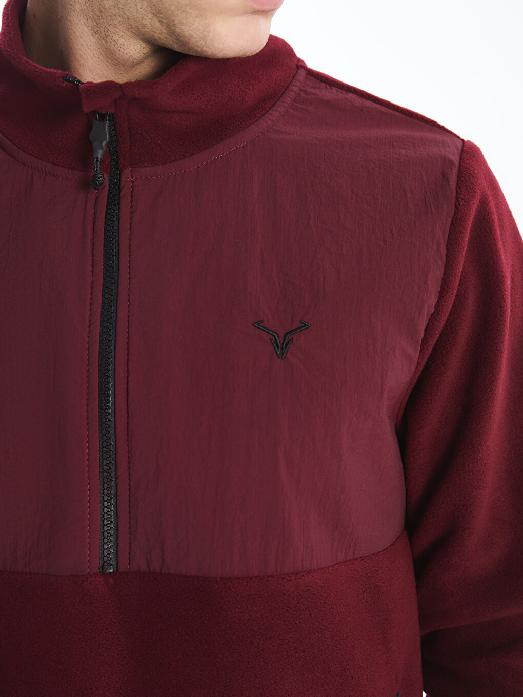 XSIDE ACTIVE Bordo Dik Yaka Uzun Kollu Polar Erkek Sweatshirt - 4