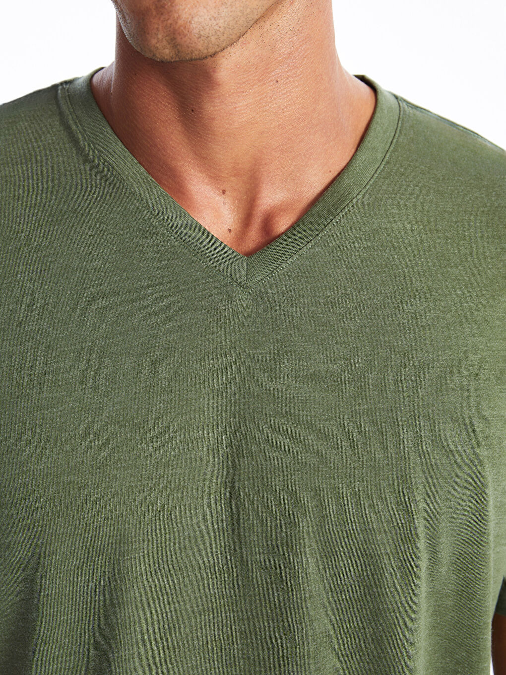 V-Neck Short Sleeve Jersey Men's T-Shirt-2