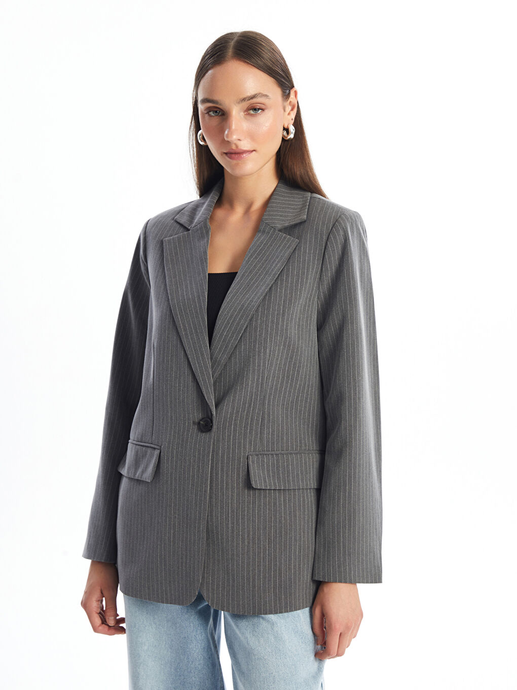 Striped Women's Blazer Jacket