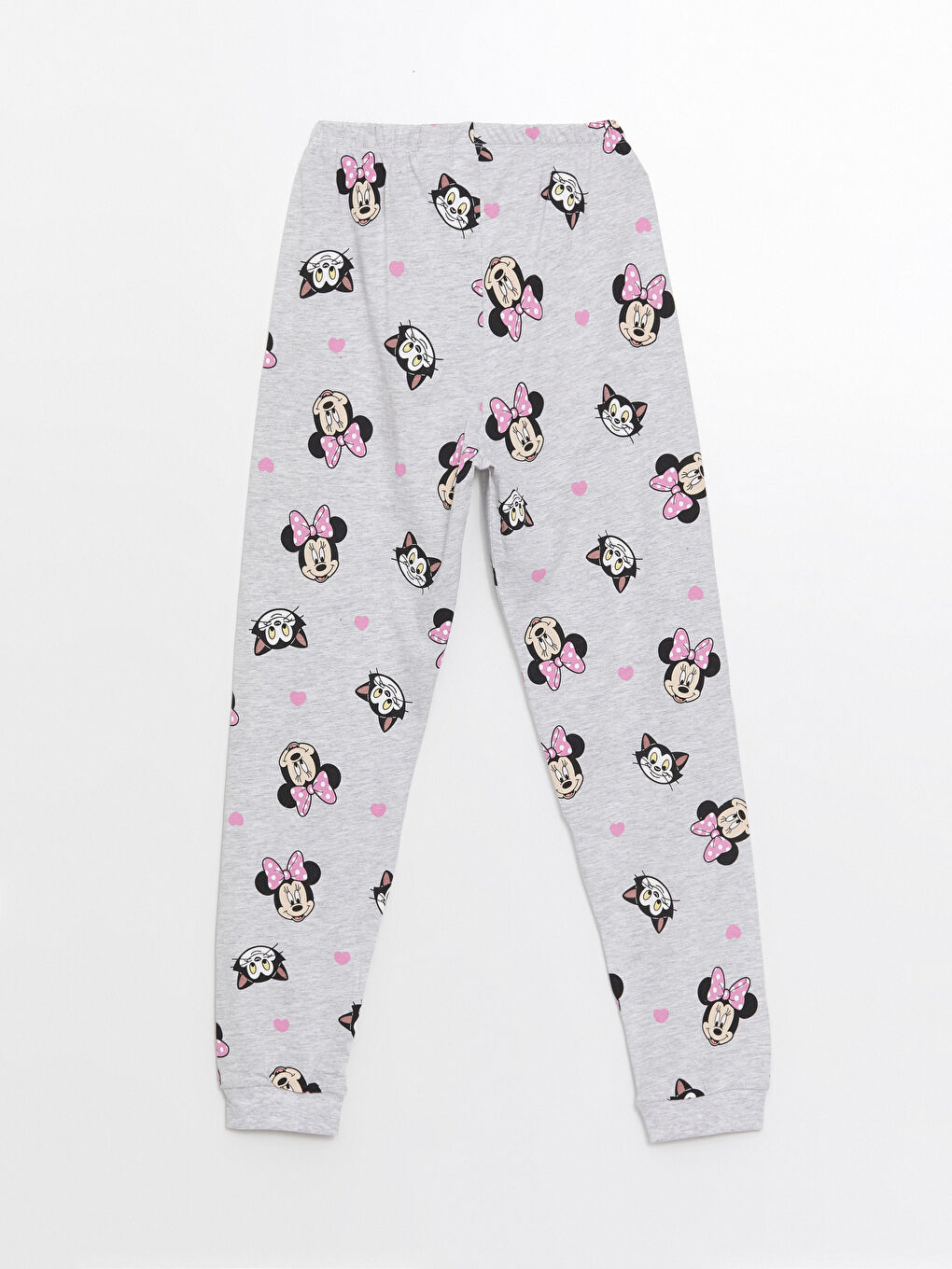 LCW Kids Gri Beli Lastikli Minnie Mouse Baskılı Kız Çocuk Pijama Alt