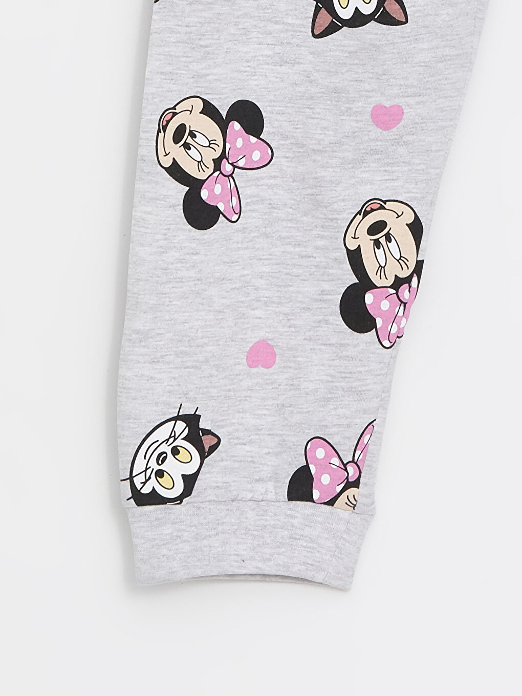 LCW Kids Gri Beli Lastikli Minnie Mouse Baskılı Kız Çocuk Pijama Alt - 1