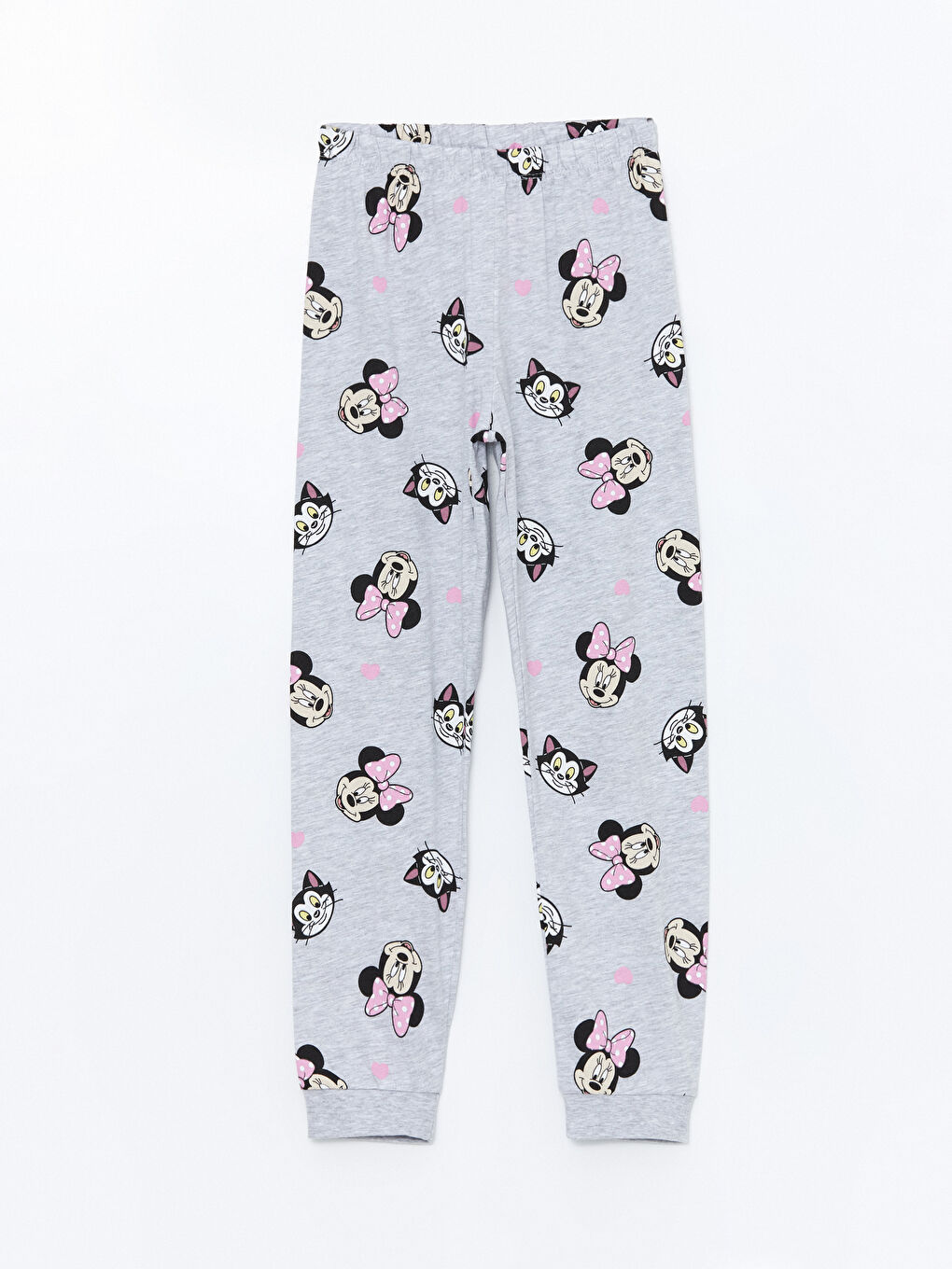 LCW Kids Pembe Leylak Bisiklet Yaka Minnie Mouse Baskılı Uzun Kollu Kız Çocuk Pijama Takımı - 4