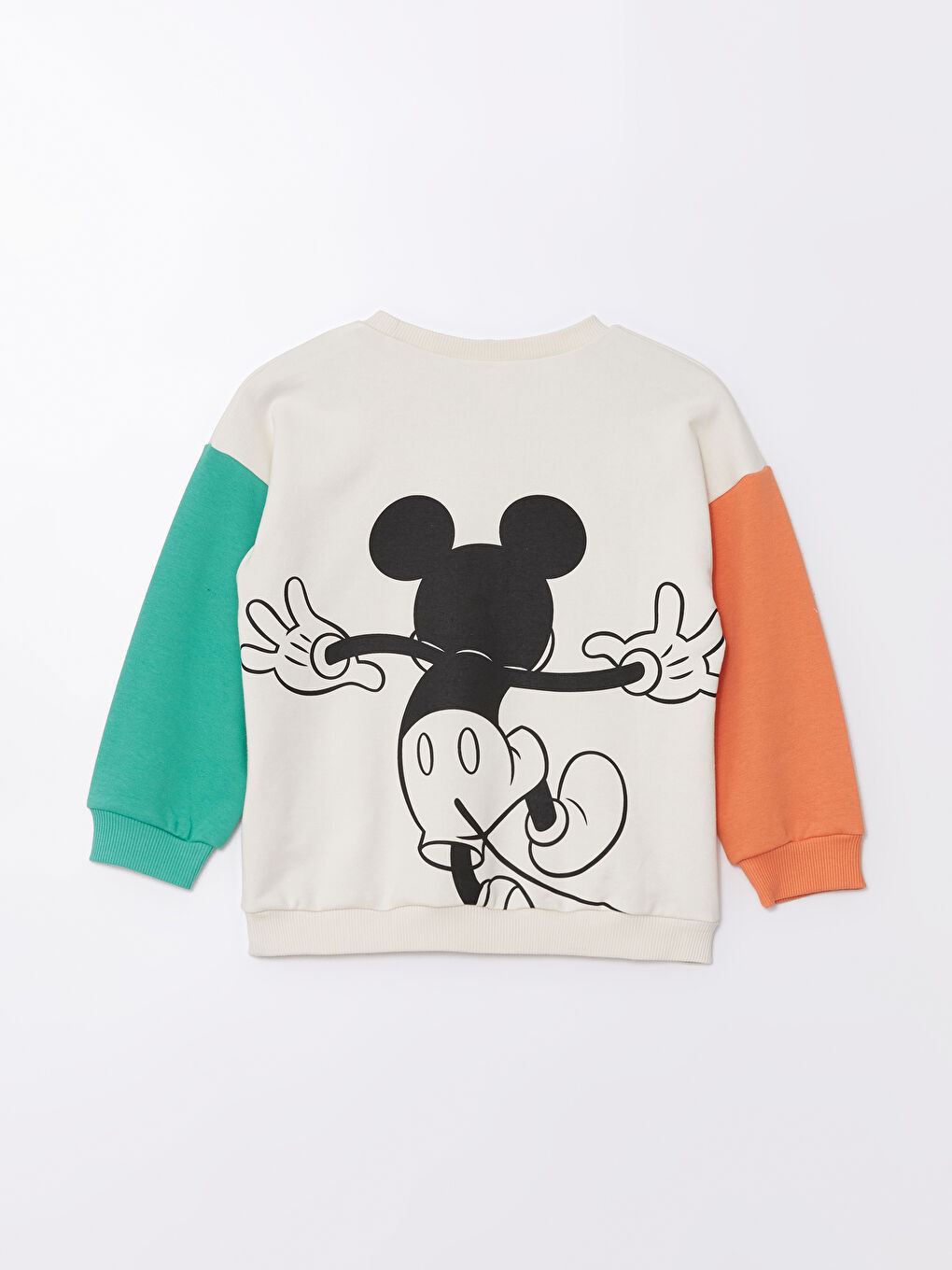 LCW Kids Açık Bej Bisiklet Yaka Uzun Kollu Mickey Mouse Baskılı Erkek Çocuk Sweatshirt - 2