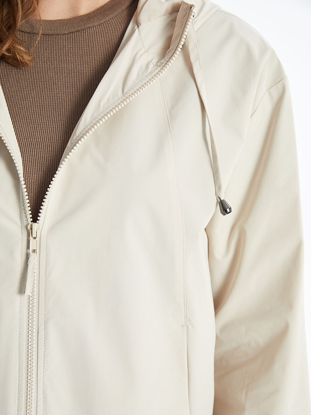 Women's Hooded Plain Raincoat-3