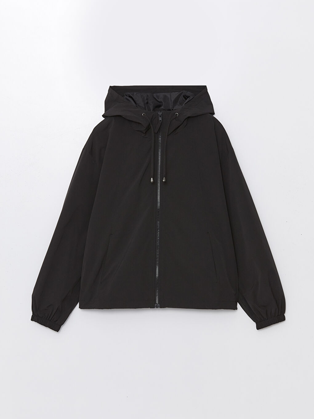 Imperméable Uni à Capuche pour Femmes-6