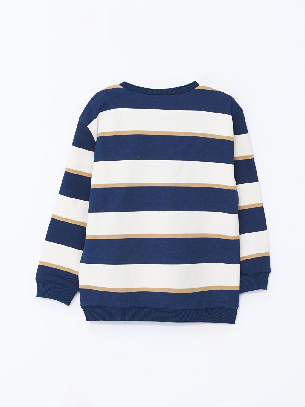 İndigo Bisiklet Yaka Çizgili Erkek Çocuk Sweatshirt-1