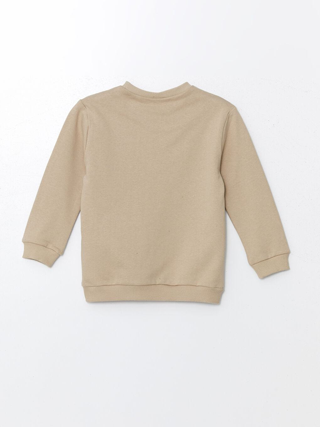 Bej Bisiklet Yaka Erkek Çocuk Sweatshirt-1