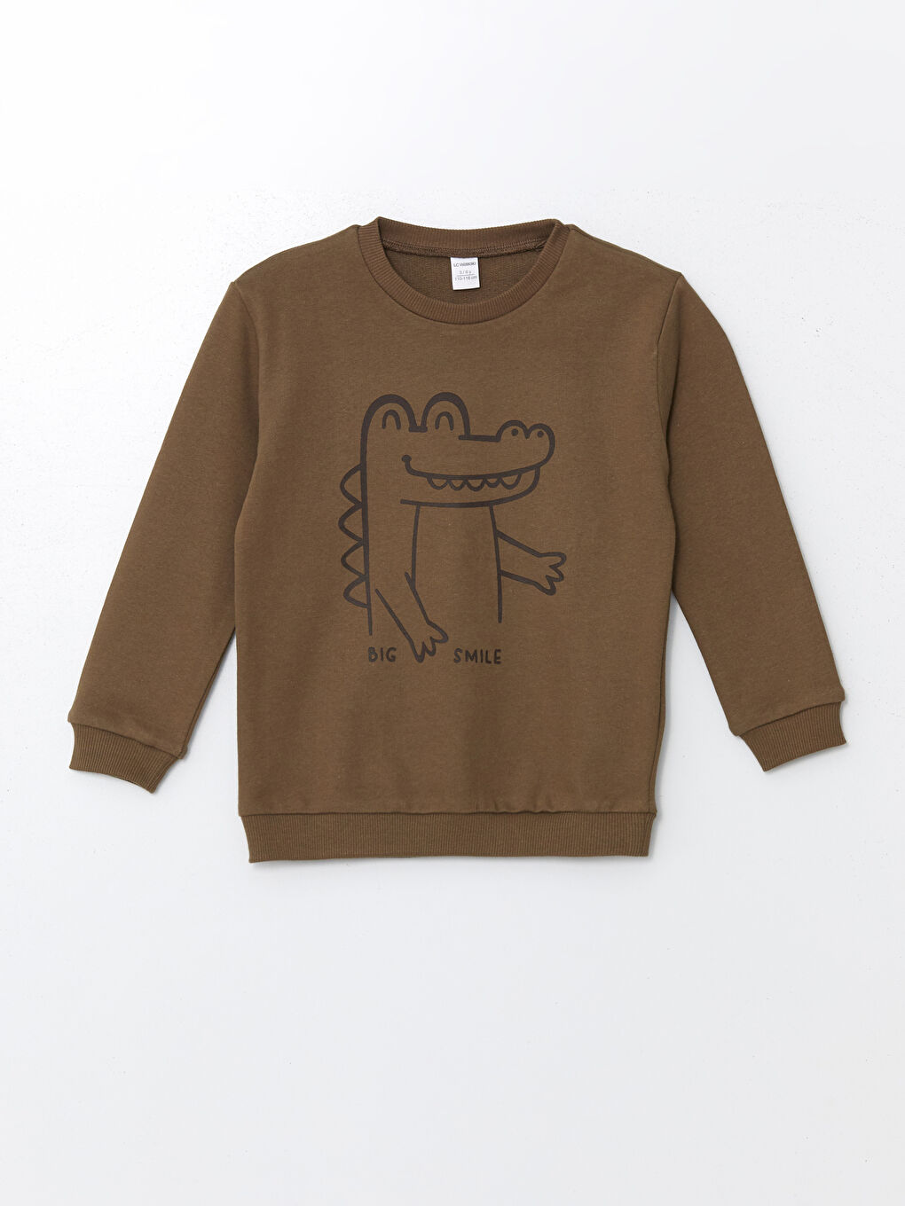 LCW Kids Kahverengi Bisiklet Yaka Erkek Çocuk Sweatshirt