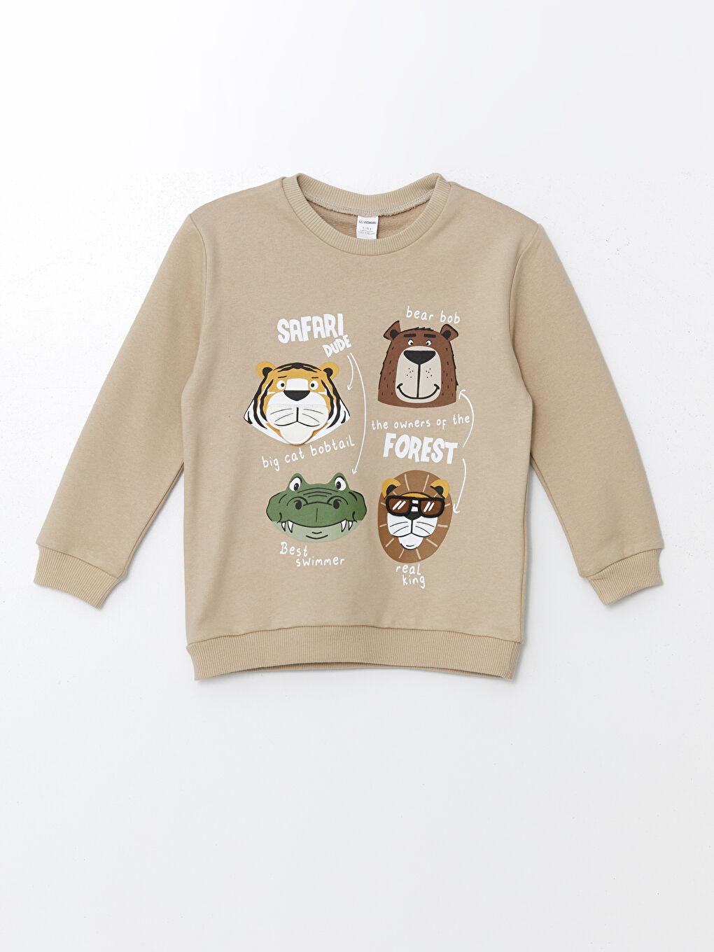 LCW Kids Bej Baskılı Uzun Kollu Erkek Çocuk Sweatshirt 2'li - 1