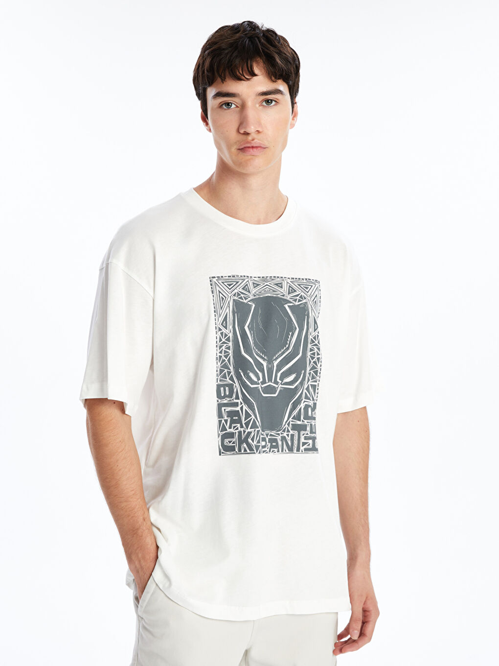 XSIDE Crew Neck Short Sleeve Printed Combed Cotton Men's T-shirt -W47409Z8-EEW