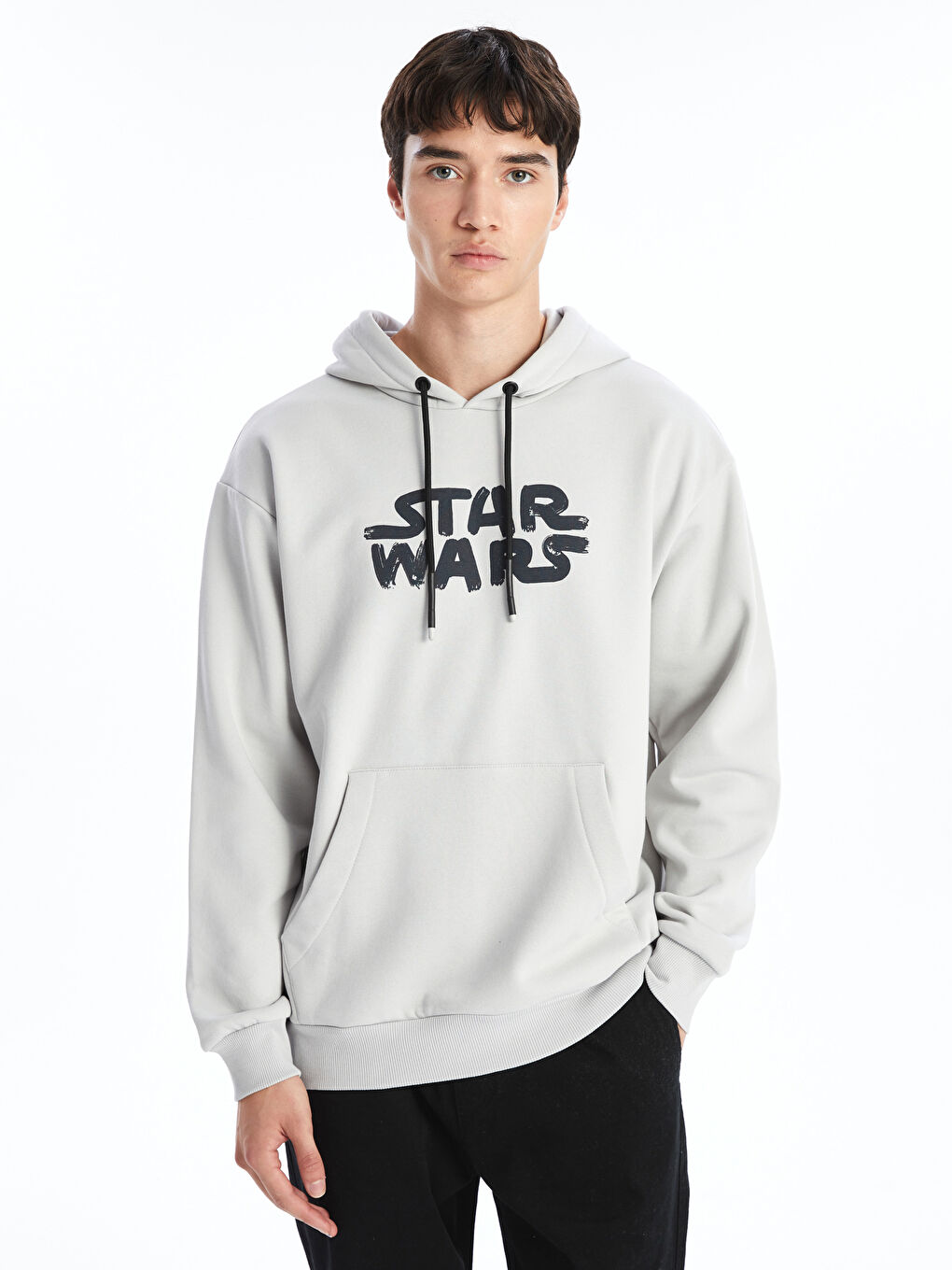 XSIDE Gri Uzun Kollu Star Wars Baskılı Erkek Hoodie - 3