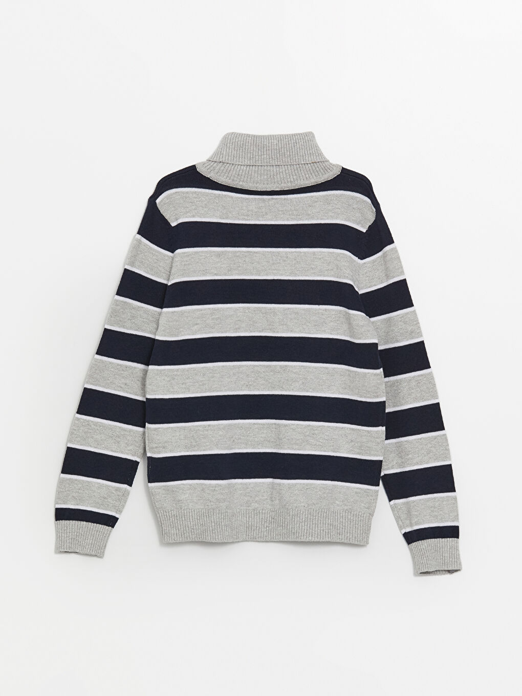 Свитер с водолазкой, полосатый, с длинным рукавом, для мальчиков, трикотажный-1