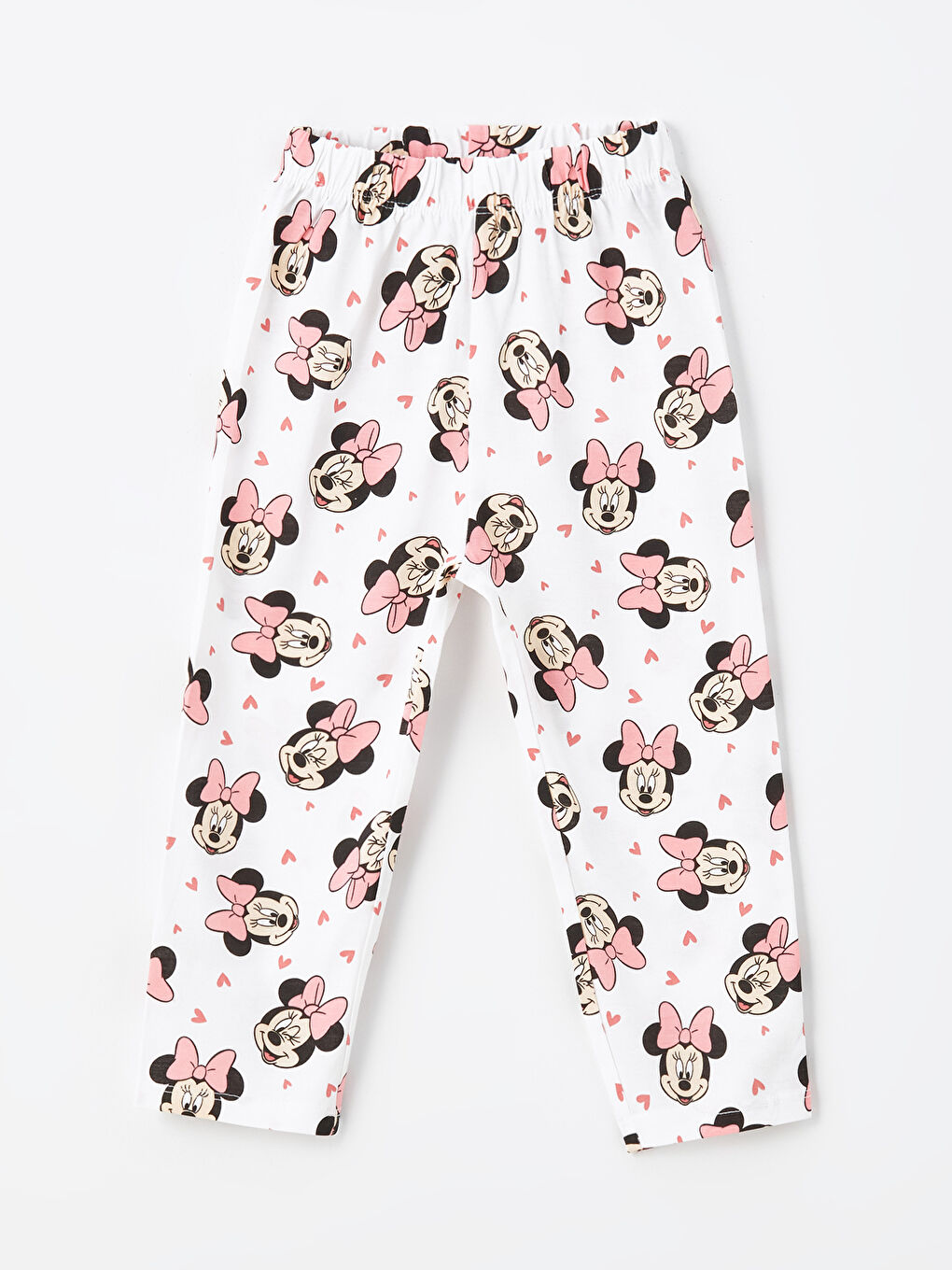 LCW baby Ekru Baskılı Polo Yaka Uzun Kollu Minnie Mouse Baskılı Kız Bebek Pijama Takımı - 2