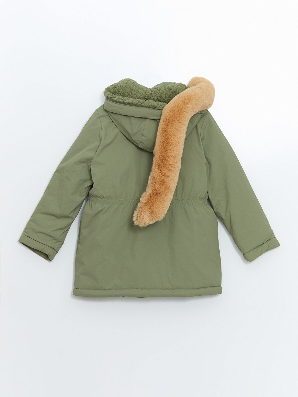 LCW Kids Yeşil Kapüşonlu Kız Çocuk Kaban - 3
