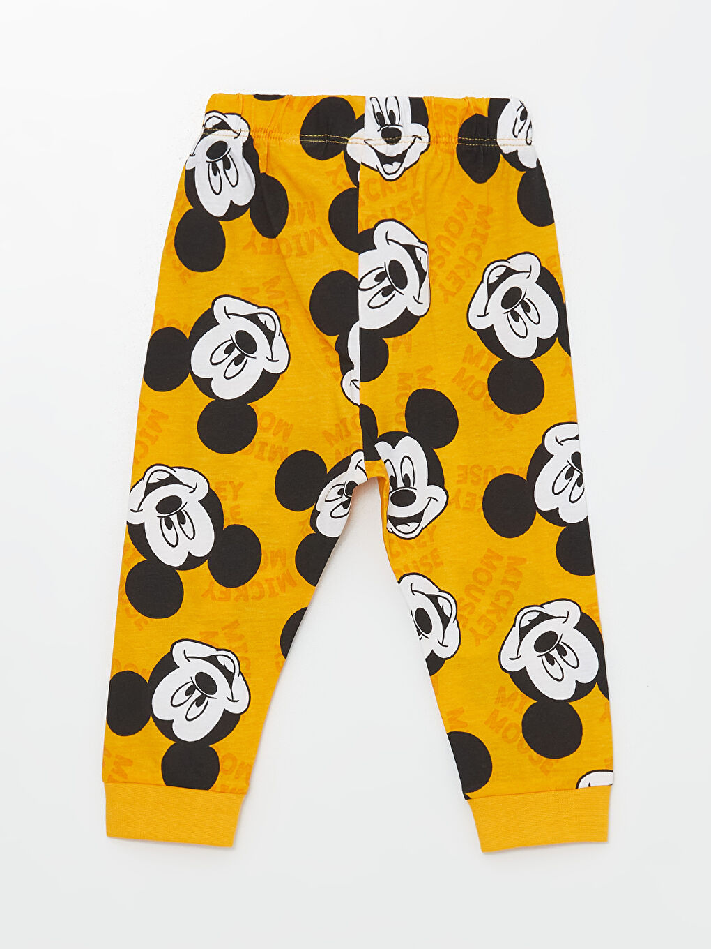 LCW baby Açık Sarı Baskılı Beli Lastikli Mickey Mouse Baskılı Erkek Bebek Pijama Alt - 1