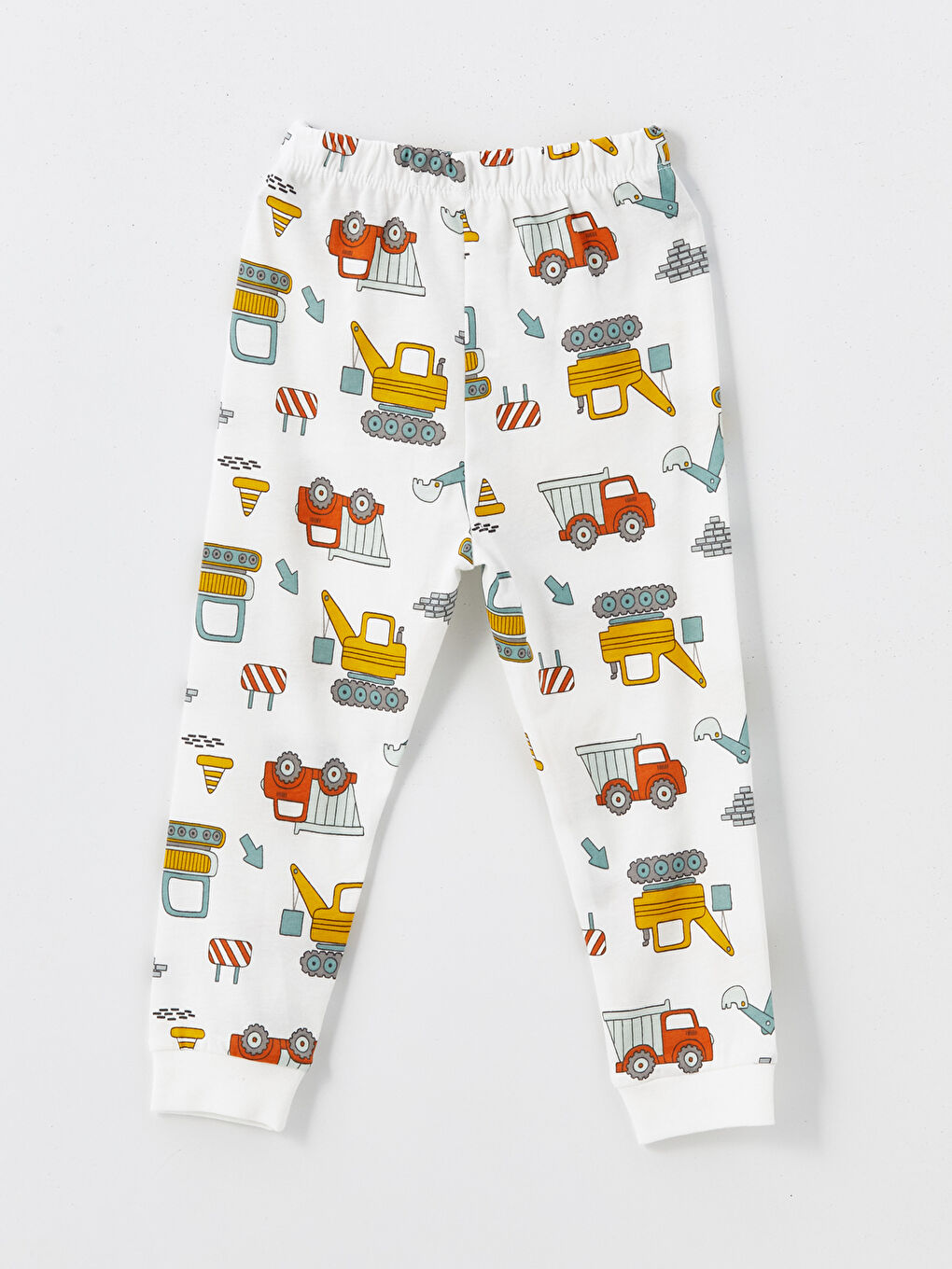 Ekru Beli Lastikli Baskılı Erkek Bebek Pijama Alt-1