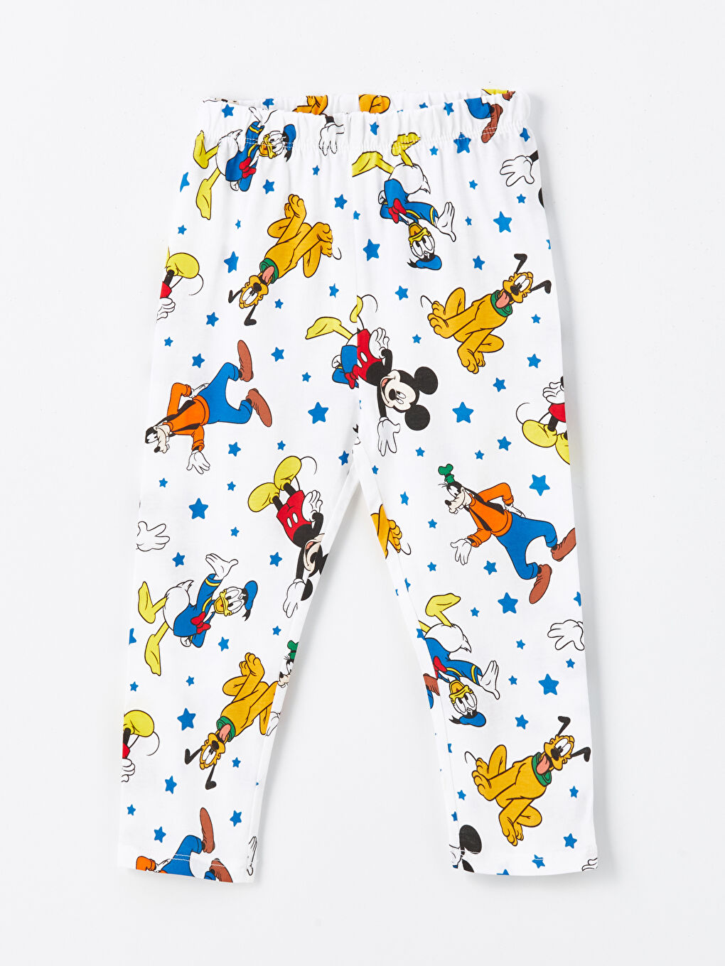 LCW baby Ekru Baskılı Polo Yaka Uzun Kollu Mickey Mouse Baskılı Erkek Bebek Pijama Takımı - 3