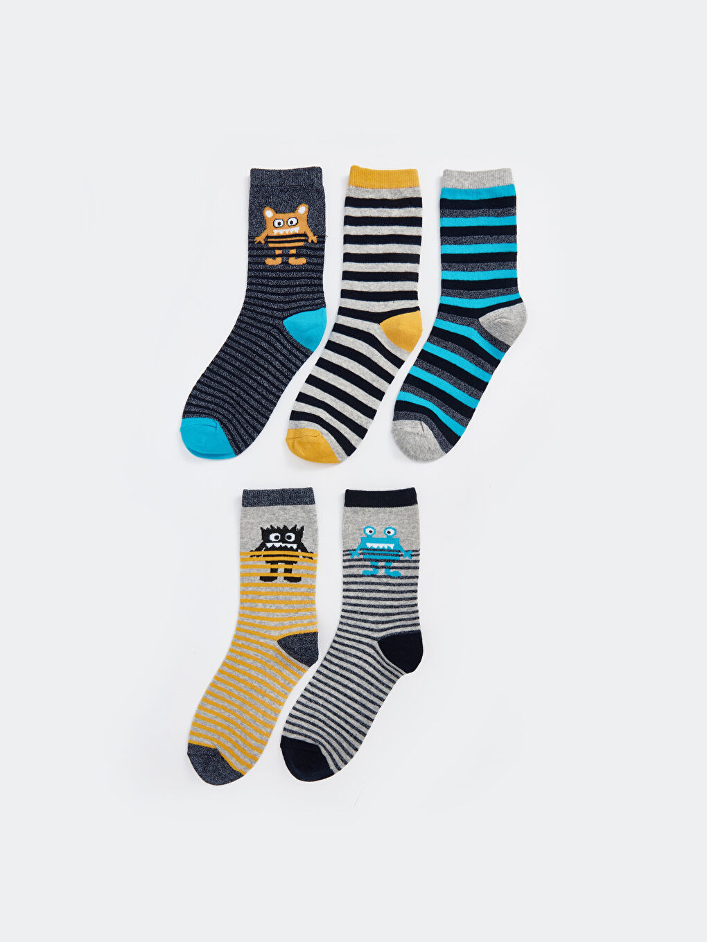 LCW Kids Gemusterte Knöchelsocken für Jungen, 5er-Pack -W47581Z4-K00