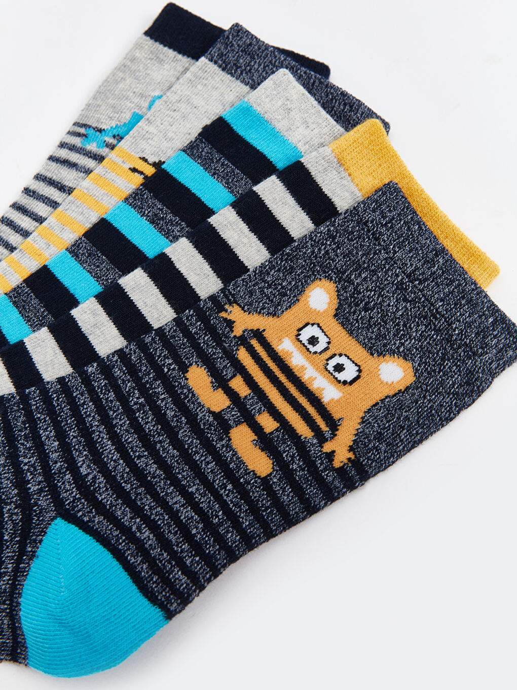LCW Kids Gemusterte Knöchelsocken für Jungen, 5er-Pack -W47581Z4-K00