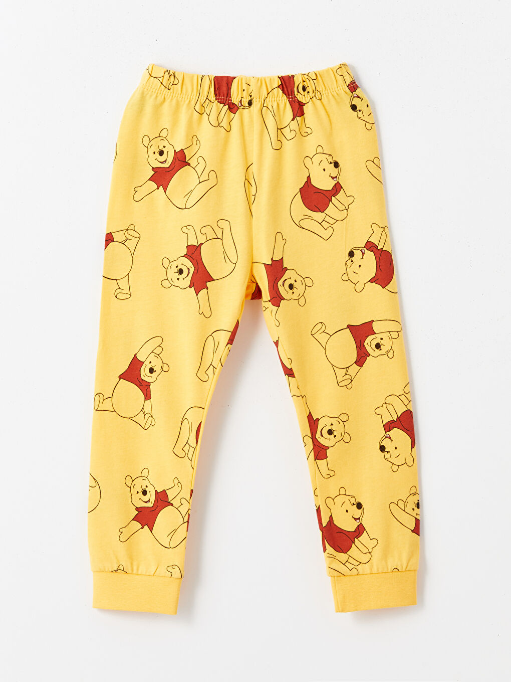 Sarı Beli Lastikli Winnie the Pooh Baskılı Erkek Bebek Pijama Alt