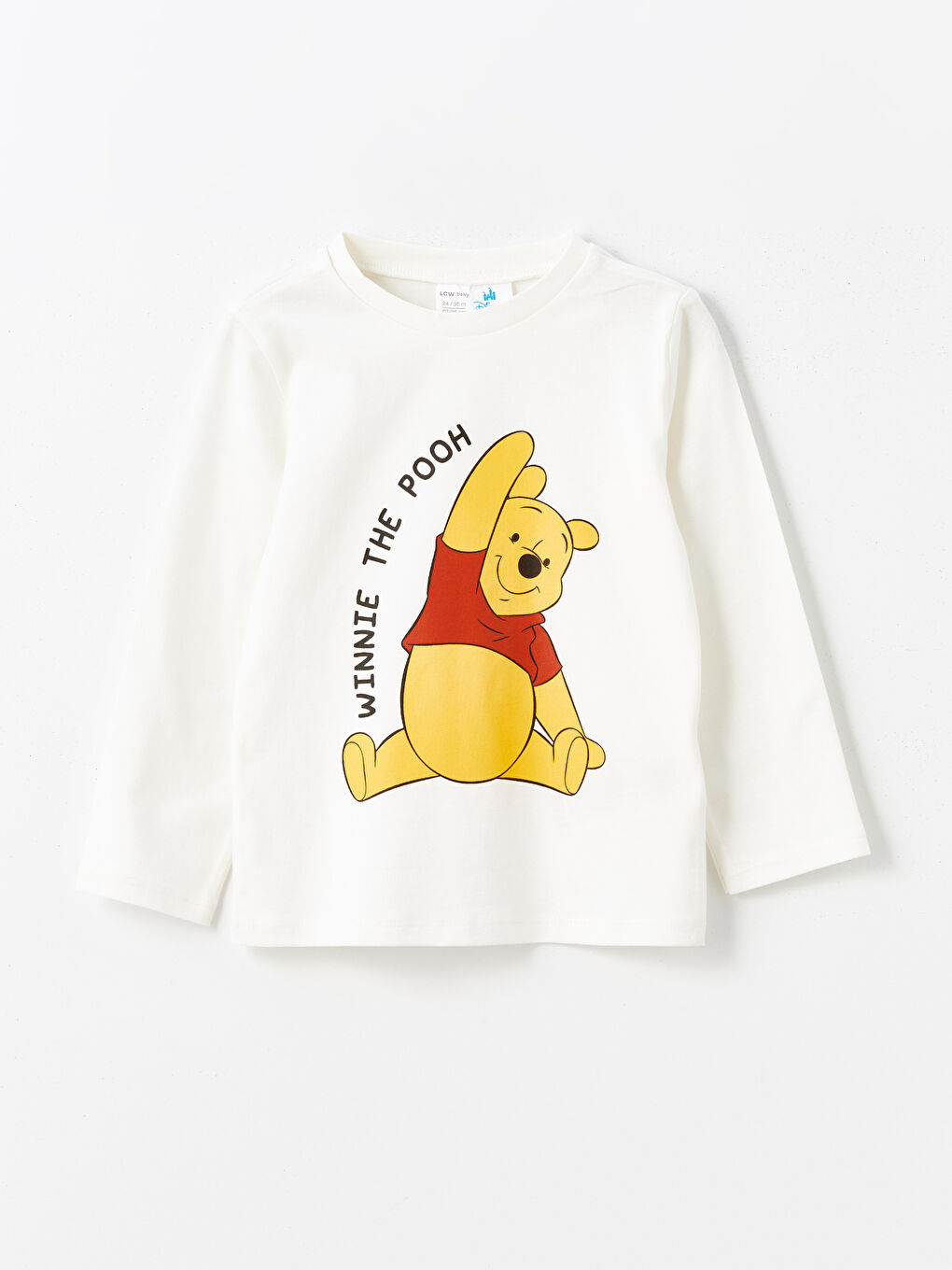 LCW baby Ekru Bisiklet Yaka Uzun Kollu Winnie the Pooh Baskılı Erkek Bebek Pijama Takımı - 1