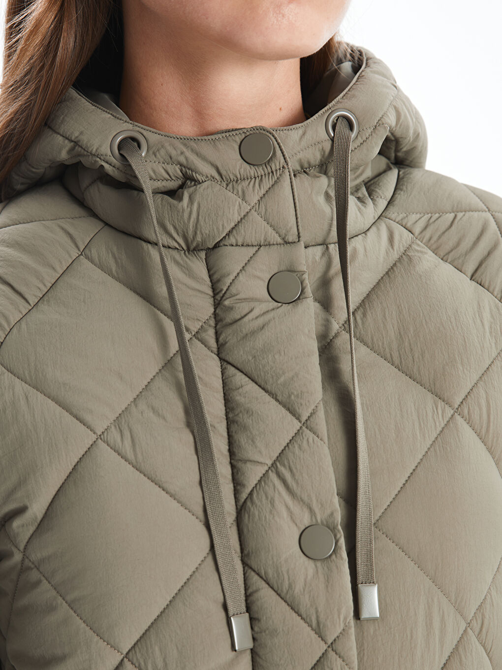 კაპიუშონიანი კაპიტონირებული ოვერსაიზ ქალებისთვის დუტის ქურთუკი-2