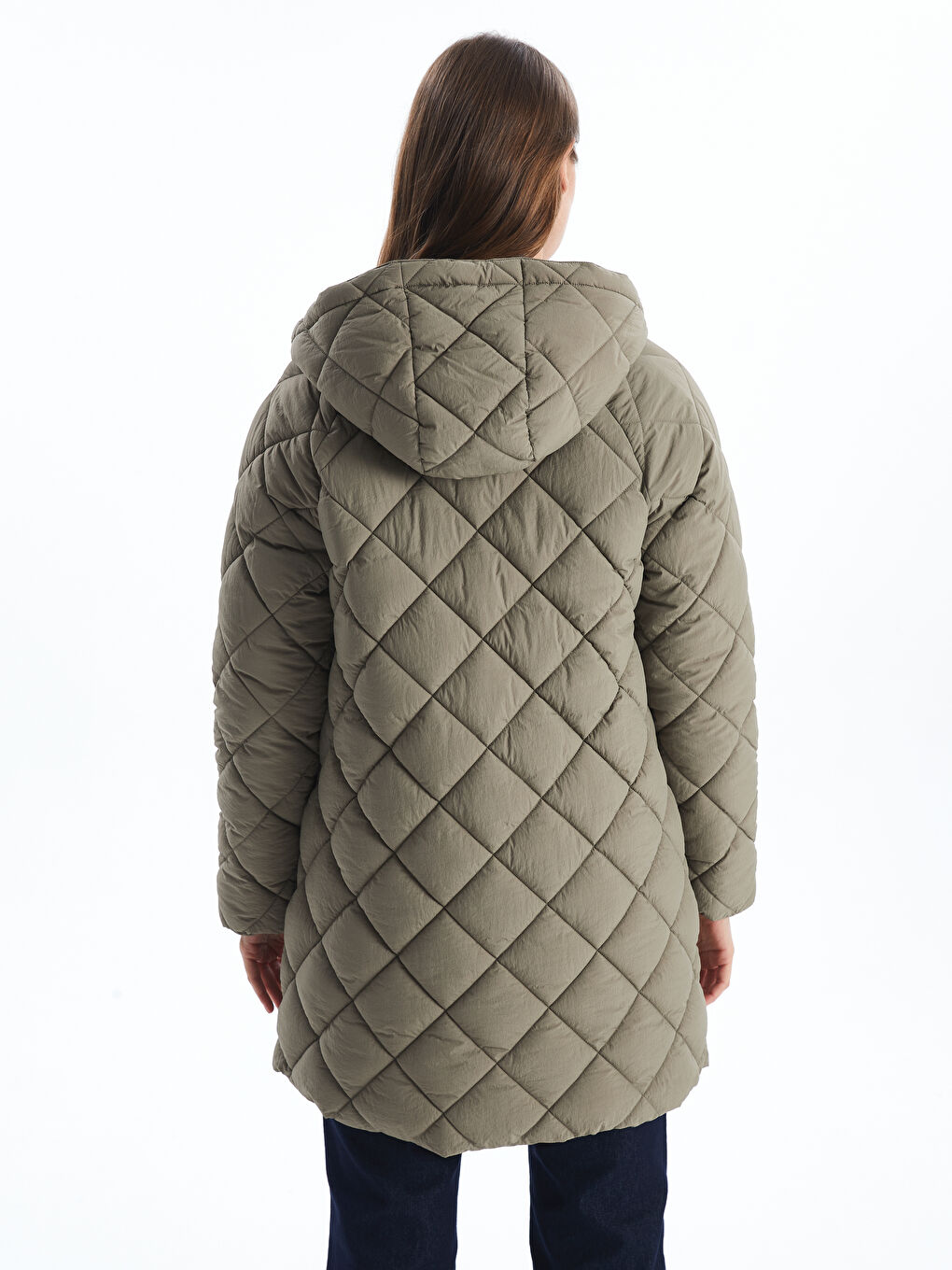 კაპიუშონიანი კაპიტონირებული ოვერსაიზ ქალებისთვის დუტის ქურთუკი-4