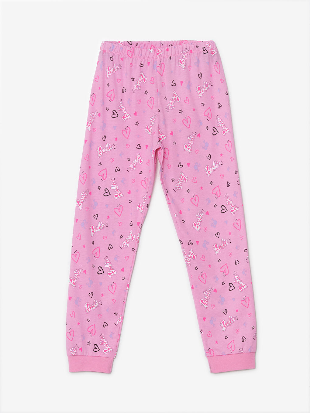 LCW Kids Pembe Beli Lastikli Barbie Baskılı Kız Çocuk Pijama Alt