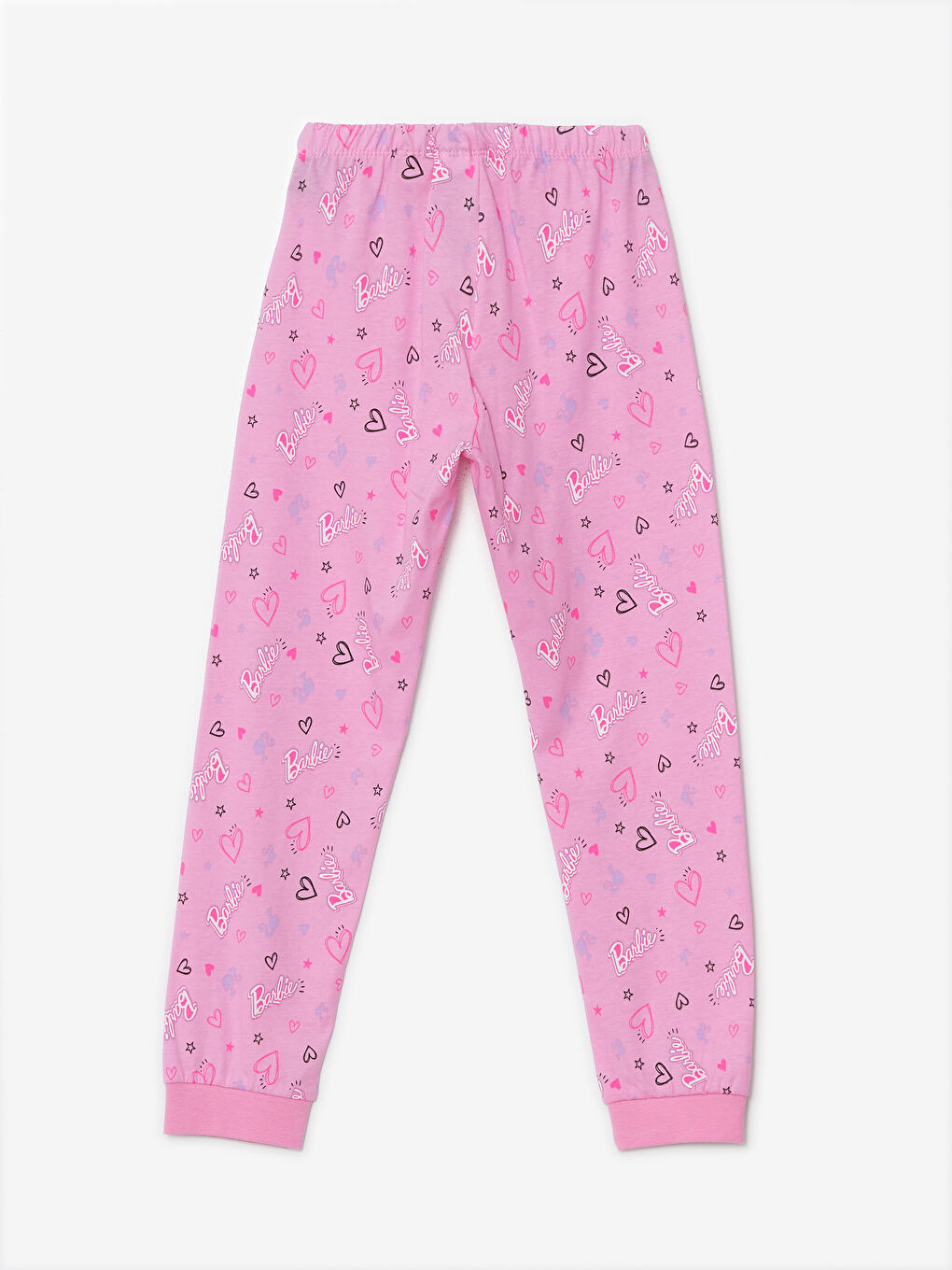 LCW Kids Pembe Beli Lastikli Barbie Baskılı Kız Çocuk Pijama Alt - 1