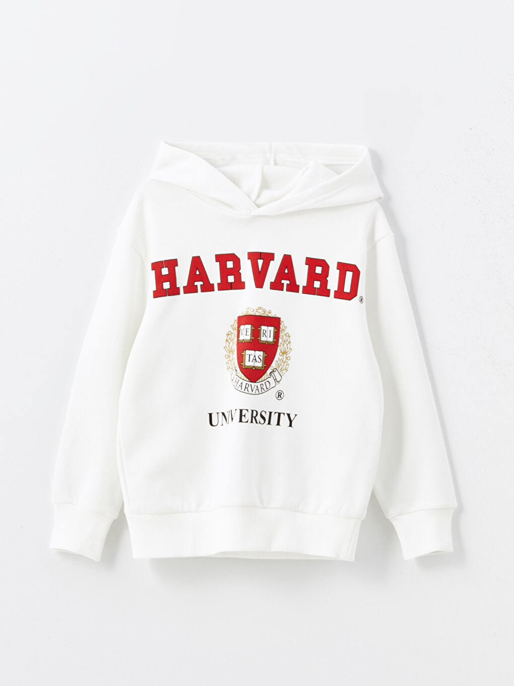 LCW Kids Ekru Harvard University Baskılı Erkek Çocuk Kalın Sweatshirt