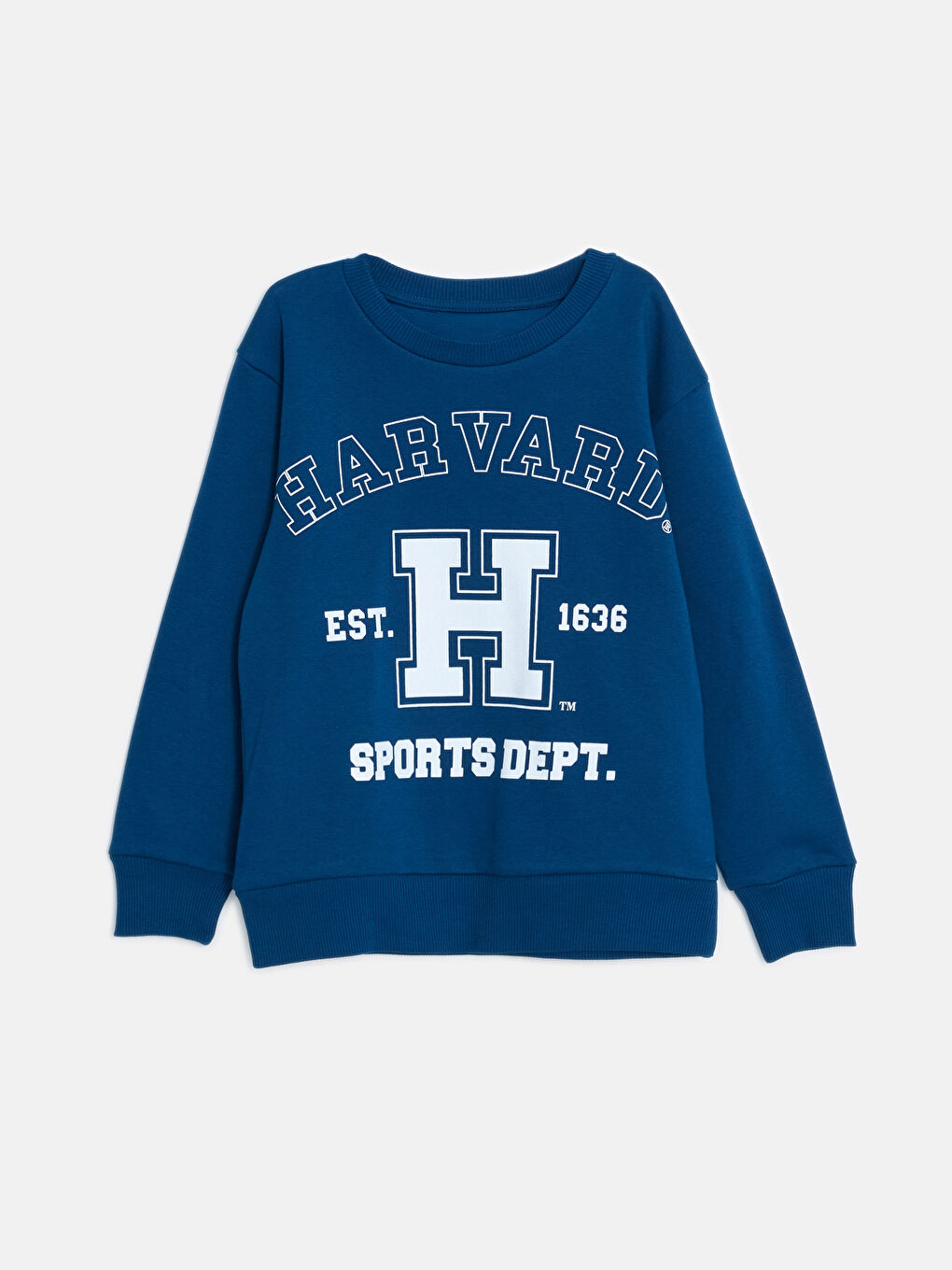 LCW Kids Petrol Harvard University Baskılı Erkek Çocuk Kalın Sweatshirt