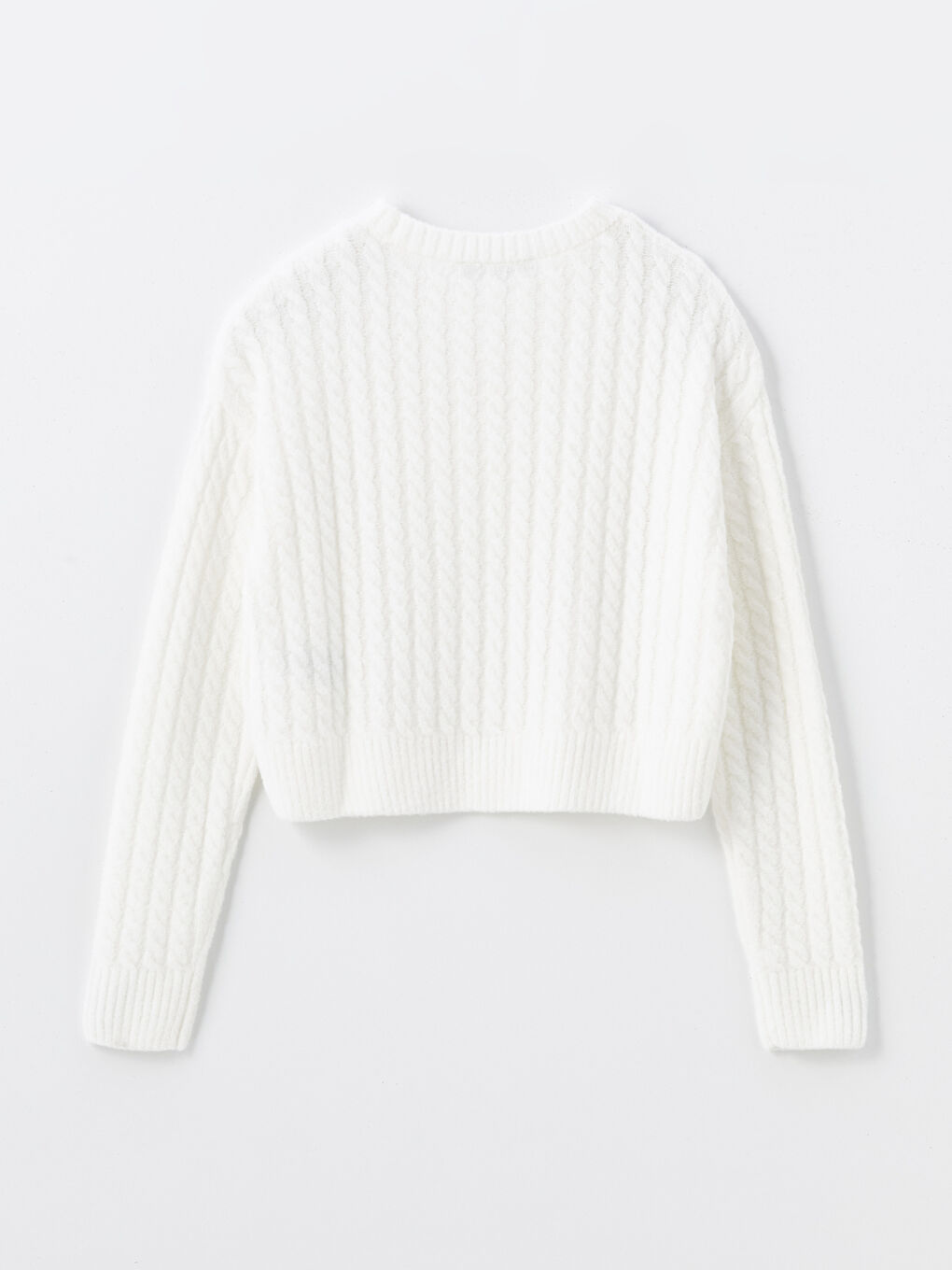 XSIDE Rundhalsausschnitt Crop Damen Strickpullover -W47668Z8-R9J