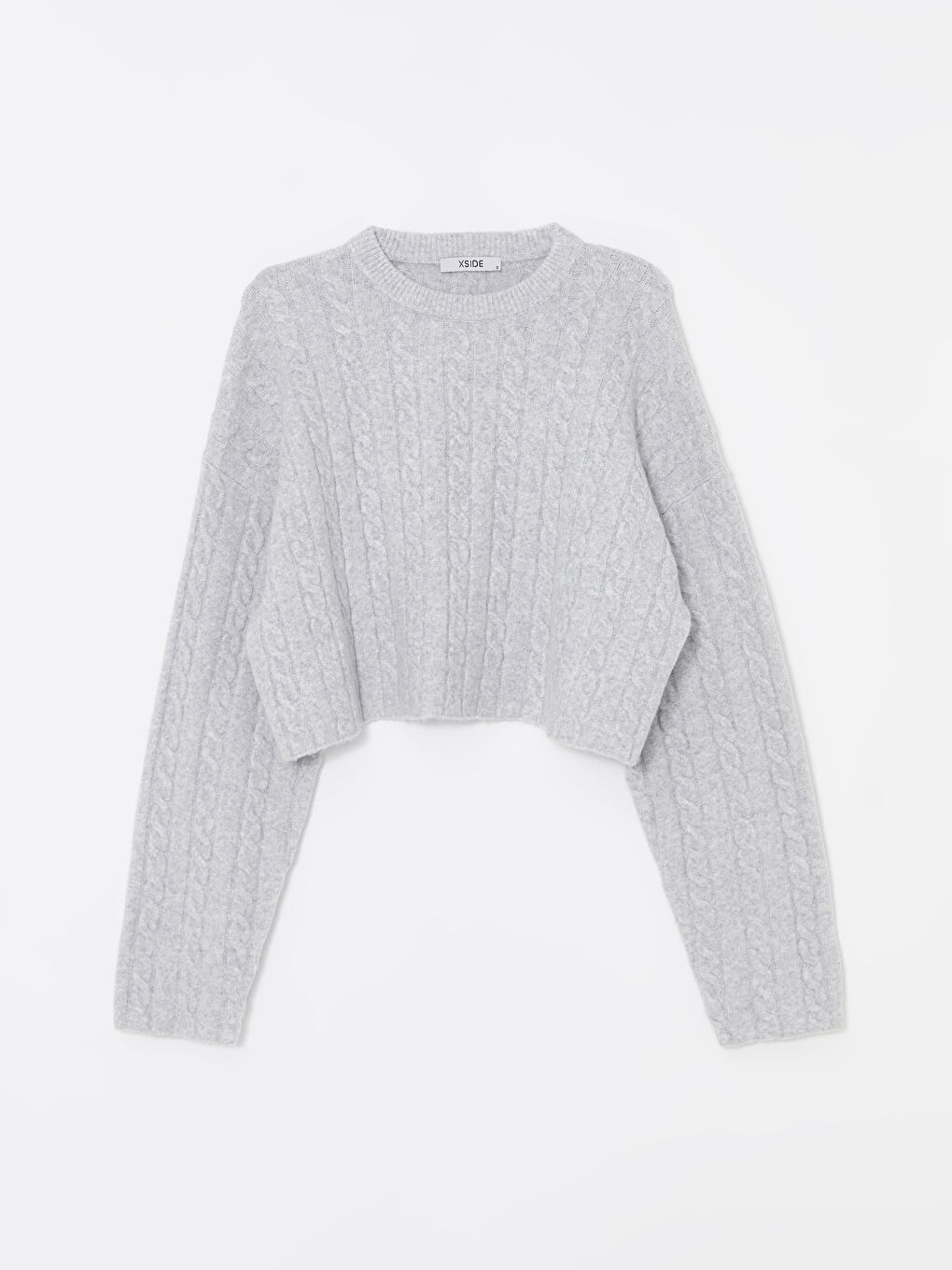 Crew Neck Self-Patterned Women's Knitwear Sweater -W47670Z8-YHA