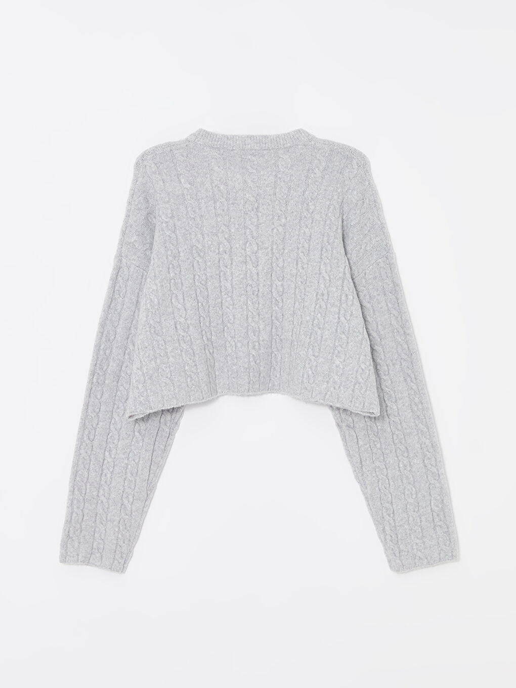 Crew Neck Self-Patterned Women's Knitwear Sweater -W47670Z8-YHA