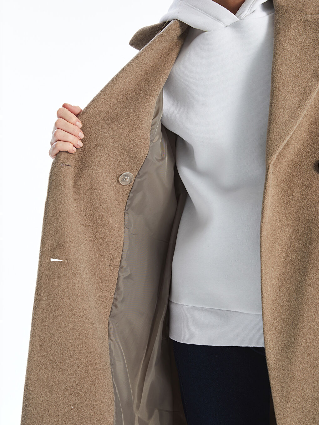 LCWAIKIKI Classic Double Breasted Women's Cachet Overcoat -W47675Z8-L8R
