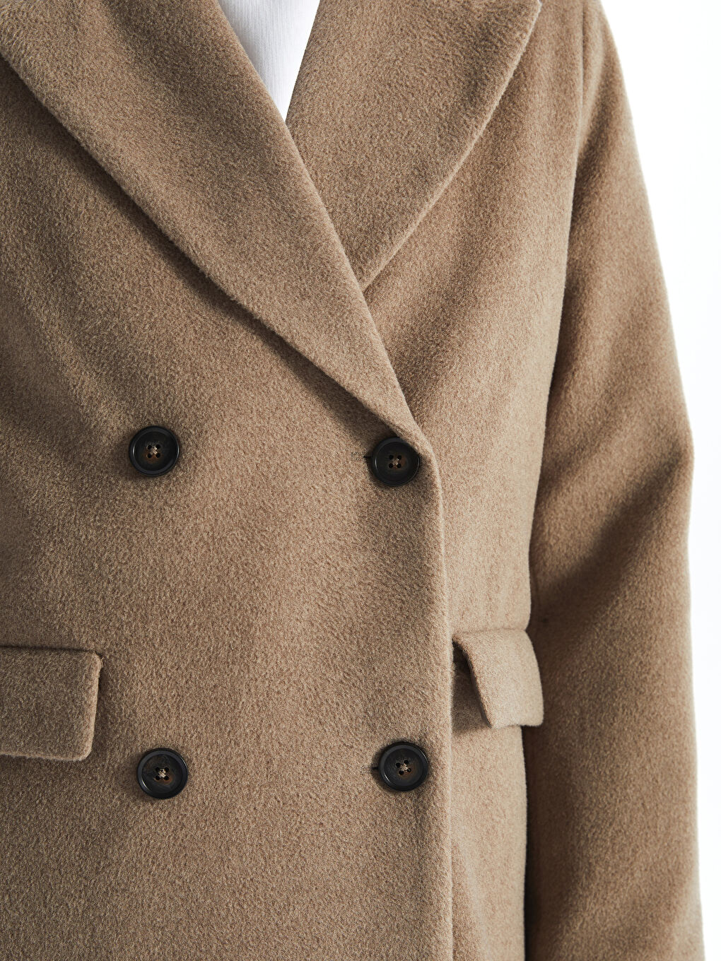 LCWAIKIKI Classic Double Breasted Women's Cachet Overcoat -W47675Z8-L8R