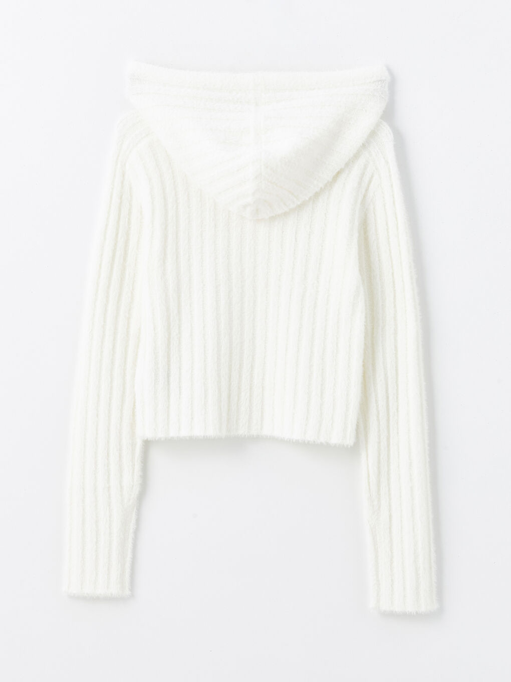 Hooded Plain Long Sleeve Women's Knitwear Cardigan-6