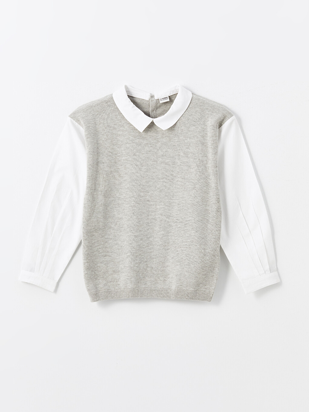 Shirt Collar Basic Long Sleeve Girls' Knitwear Sweater