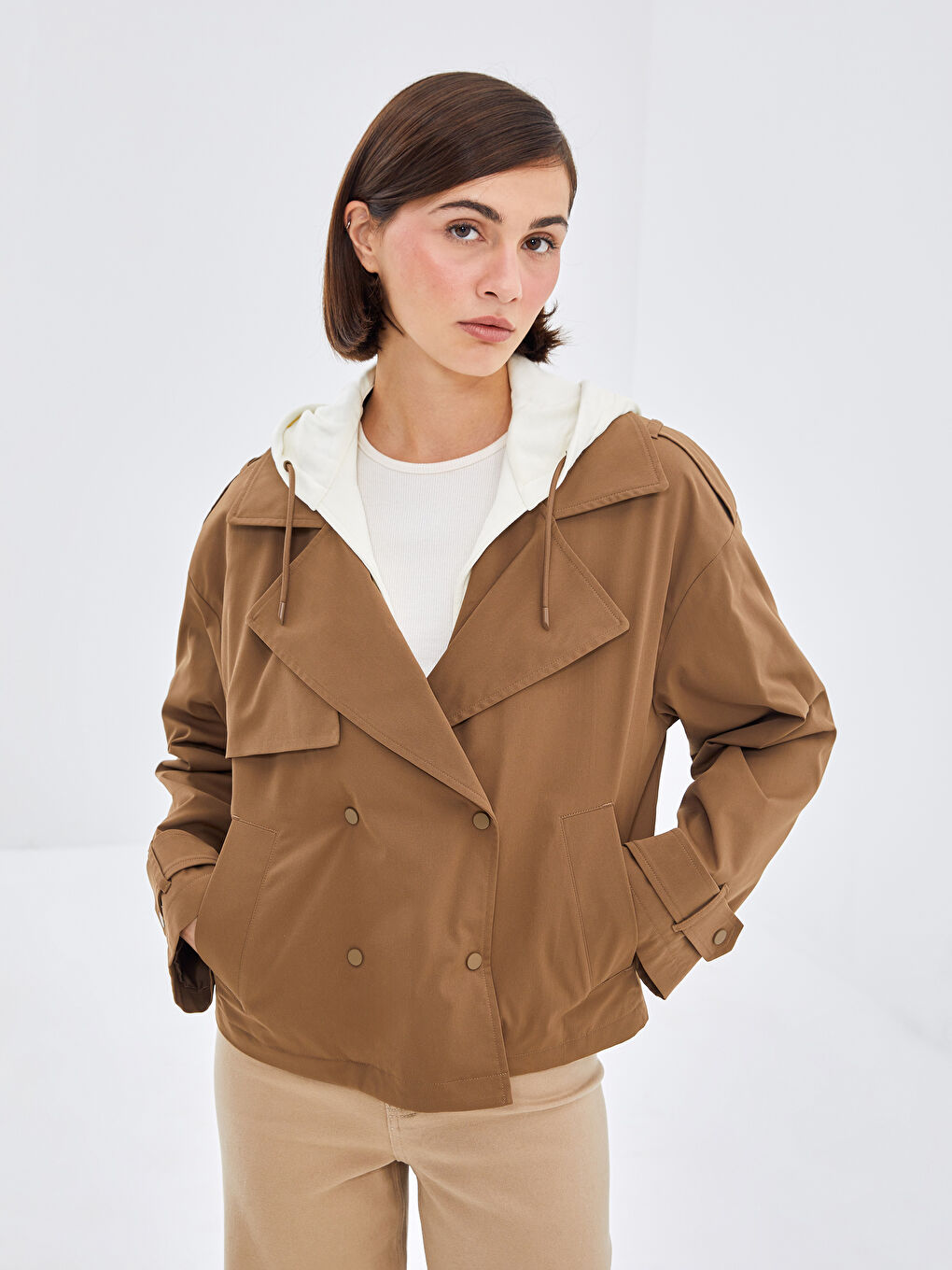 Hooded Women's Trench Coat