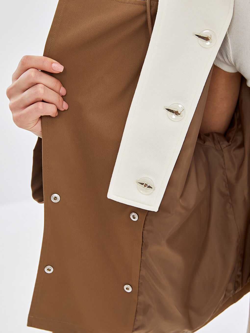 Hooded Women's Trench Coat-3