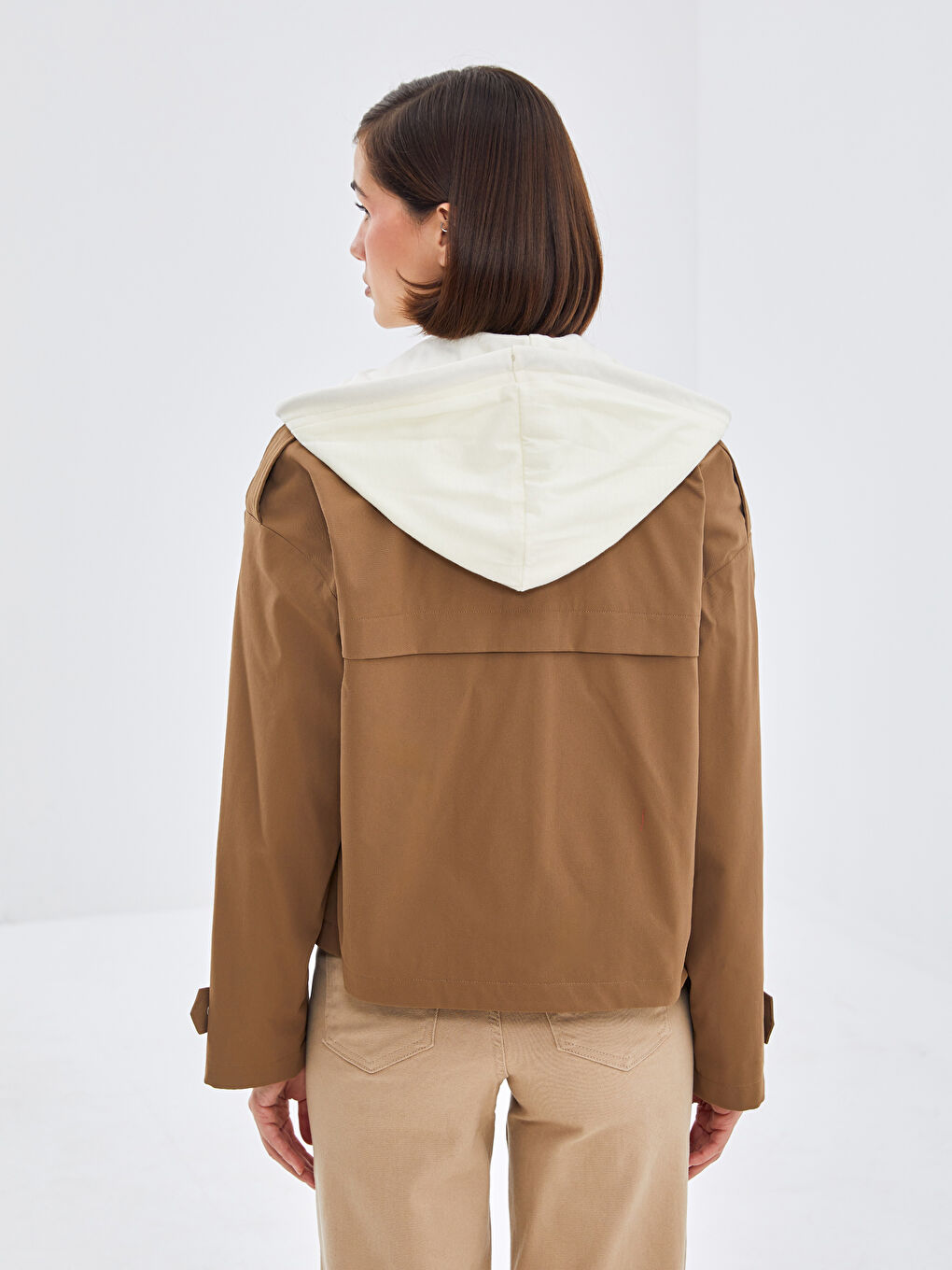 Hooded Women's Trench Coat-4